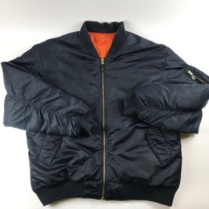 MENS 2X NAVY BLUE BOMBER JACKET